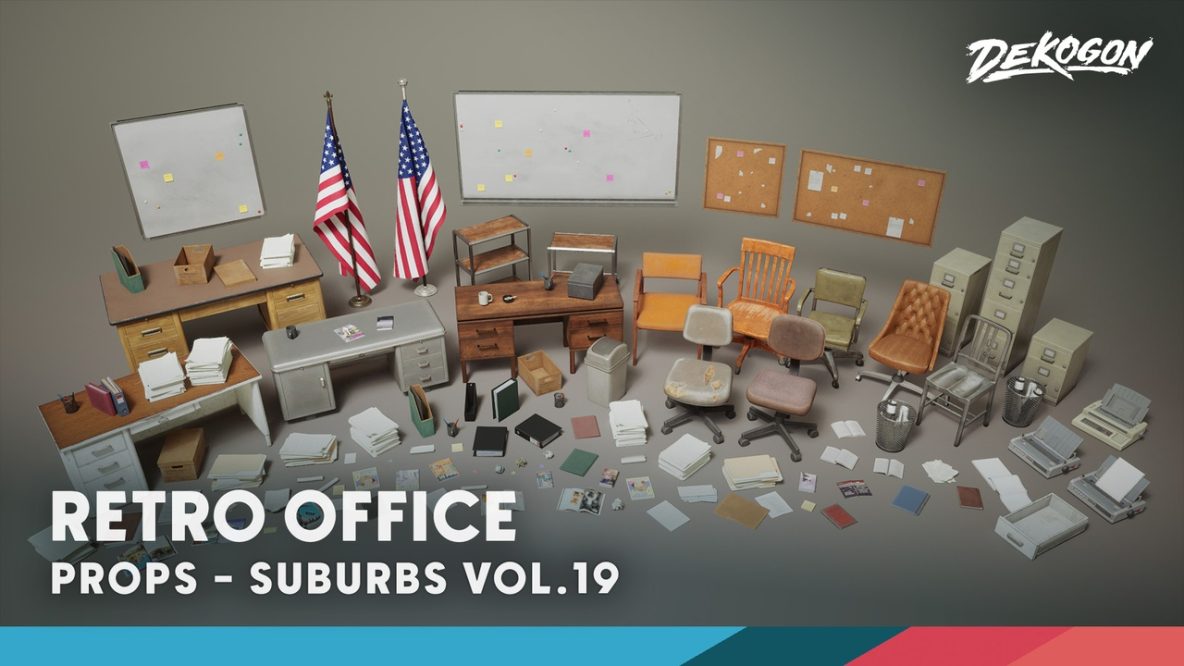 Vip Low Poly Suburbs VOL.19 – Retro Office (Nanite and Low Poly) 5.4 VIP - Unreal