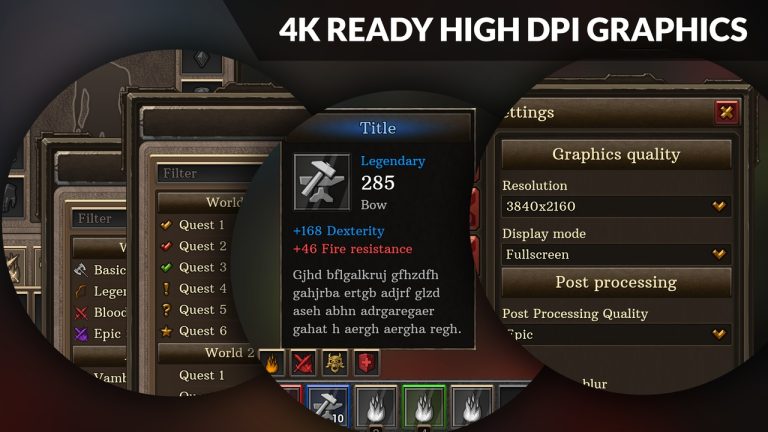 4k Full Fantasy GUI / UI + 524 png + 186 widget blueprints 5.7 VIP - Unreal